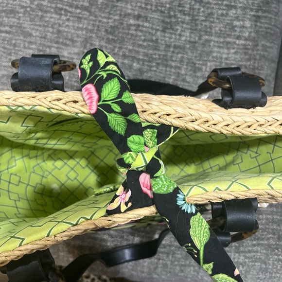 Vera Bradley Botanical Straw Tote, Minor Wear - Picture 3 of 10